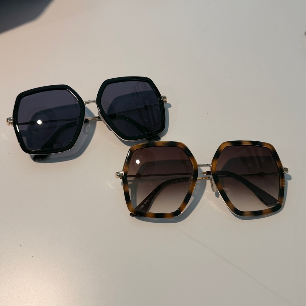 Two pairs Stylish Black and Tortoise Sunglasses
